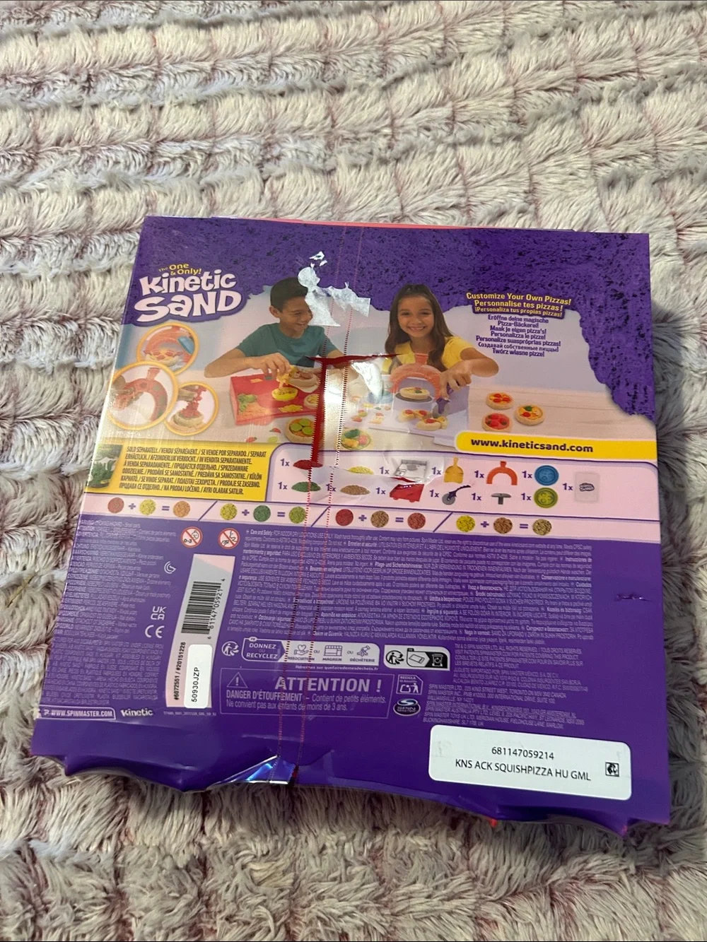 Kinetic Sand SquishPizza Playset - Purple New